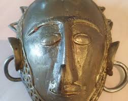 Decorative Tribal African Face Mask. Ashanti From Ghana ...