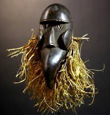 African Mask with Raffia | eBay