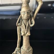 2pc Rare Handmade Bronze Statues of Mossi Woman Holding ...