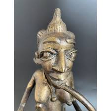 Vintage African Bamum Tikar Bronze Sculpture - a Female ...