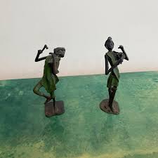 Khadim Diop Bronze Sculptures African Ethnic Art Statue Musician Vintage Modern For Sale at 1stDibs | african bronze statues