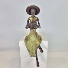 Bronze Sculpture "femme Assise With Livery and Hat" by Soré | Different Sizes and Colors - Etsy