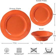 Amazon.com | LEHAHA Orange Melamine Dinnerware Set, 12 Piece ...