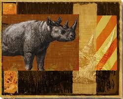 Rhino Collage Wrapped Canvas Giclee Print Wall Art | Safari ...