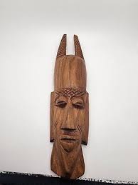 Vintage African Carved Mask Wall Sculpture/ African Head Sculpture Wall Hanger | eBay