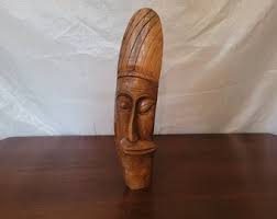 Vintage Tribal Carving - Janus Head - Double Sided Bust - 2 Faces - Smile and Grimace - Bohemian - Etsy