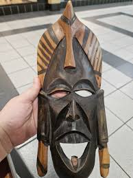 Vintage African Kenya Wooden Hand Crafted Tribal Folk Face ...
