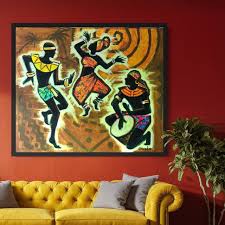 African Dance Large Wall Art Acrylic on Canvas Handmade - Etsy