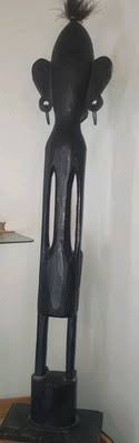 Vtg African Warrior Tribal Art 45" tall Hand-carved Wood Figure Ancestor Spirit | eBay