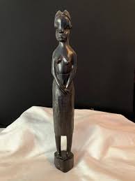 Hand Carved Ebony Wood African Woman Figure 13" Tall | eBay