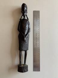 African Man Statue - Hand Carved - Dark Wood - 12” | eBay