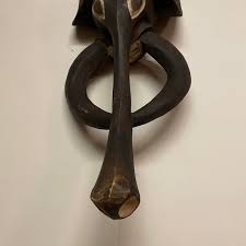 Large Babanki Hand-Carved Wooden Elephant Wall Hanging ...