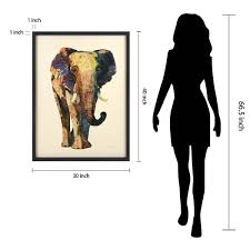 Elephant" Hand-made Dimensional Wall Art Collage, under glass, encased on a black frame - On Sale - Bed Bath & Beyond - 40043863