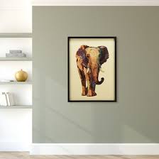 Empire Art Direct 40 In. x 30 In. Elephant Dimensional Collage Framed Graphic Art Under Glass Wall Art Alex Zeng Black Wood Framed 40-Inches H x 30-Inches W Animals Glass Print in