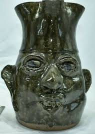 SHELBY WEST GEORGIA FOLK ART STONEWARE POTTERY TOBACCO SPIT ...