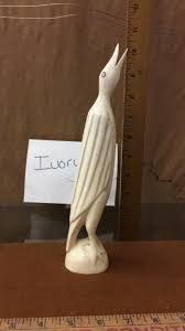 Sold at Auction: Vintage Carved Bone Heron Bird