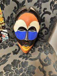 13 X 8” Vintage African Polychrome Wall Mask — Believe to ...