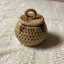 Beautiful African Style Pinestraw Lidded Basket Hand Woven ...