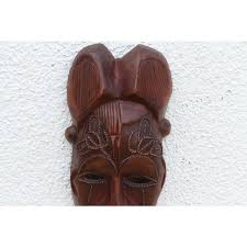 Carved Wood Tribal Wall Art | Chairish