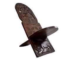 Bamoun Folding Carved Chair – Traditional African Wooden ...