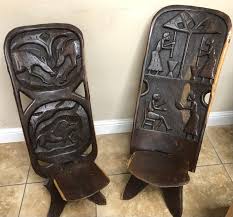 1950s Vintage African Palaver Chair, Handmade Tribal ...