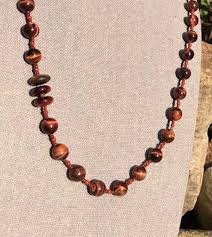Red Tiger's Eye and Red Jasper Gemstone Necklace | Long Red ...