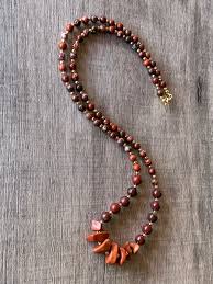 Rosanne Handmade Red Jasper and Gold Plated Hematite 29 ...