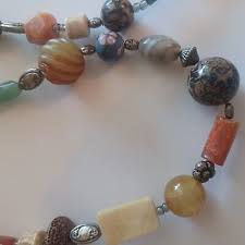 Vintage Tibetan Semi Precious Stone Chunky Boho Long Necklace Amber Carnelian | eBay