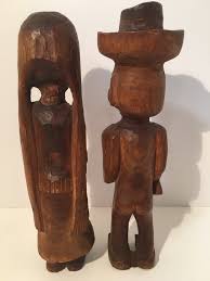 Wooden Tribal Art Man & Woman Vintage Primitive Style - Etsy