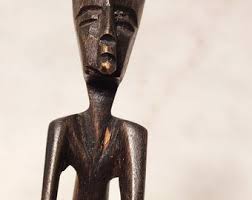 Vintage Hand-carved African Wooden Sculpture: Authentic Folk ...