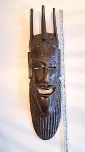 African Mask, Dark Brown Handmade Vintage Wooden Wall Sign, 52cm - Etsy UK