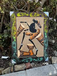 Handmade African Style Hand Painted Tribal Drummers Instrument Music Players Wall Canvas From Bali-31x24 Inches - Etsy