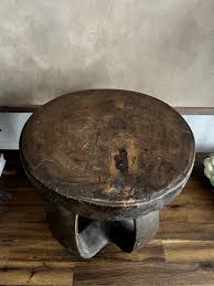 Vintage African Baga Stool: Round Accent Table - Etsy