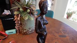 Vintage 15” Statuette Sculpture Nude African Woman No ...