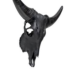 Cow Skull - Matte Black Storm – Skull Bliss
