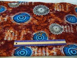 Crinkle polyester fabric-large medallion print on cinnamon-1 ...