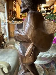 Vintage Hand Carved European Folk Art Wooden Figure According Player 13” Tall | eBay