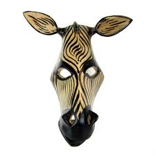 Global Crafts Hand-carved Wood African Zebra Mask ...