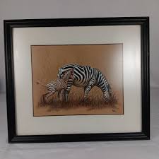 A. Akery Zebra Original Ink Pen & watercolor art painting ...