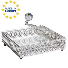 Handmade Mirror Napkin Holder for Table, Fancy Square Napkin ...