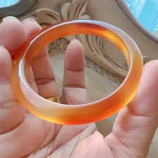 Natural Madagascar Orange Red Chalcedony Bangle Princess ...