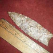 Arrowhead Indian Spearhead, 7 1/4 In. Paleo Agate Basin From ...