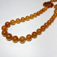 Ming's Honolulu 14K Yellow Gold Red Jade Bead Carved 33" Necklace Original Box | eBay Australia