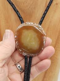 Brazilian Agate Bolo Tie With Rustic Stone- Men's Bolo Ties ...