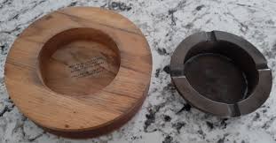 5 Vintage Ashtrays Including Pocket, Marlboro, Glass, Wood ...