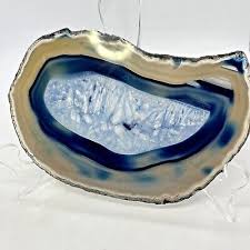 Brazilian Blue Agate Geode Polished Slab Slice | eBay