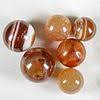 NON-GLASS HANDMADE, Agate. 6 handcut marbles. sold at auction on 24th August | Block's Marble Auctions