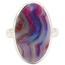 Sterling Silver Crazy Lace Agate Ring. For Sale at Ruby Lane