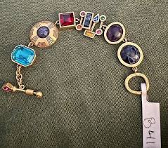 Vtg Patricia Locke Bracelet Gold Tone Colorful Jewels Exquisite NWT B41 7.25” | eBay