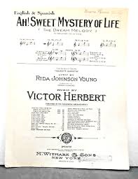 VINTAGE SHEET MUSIC - AH! SWEET MYSTERY OF LIFE by Victor ...